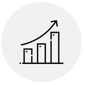 Icon neue Einnahmequellen mit Balkendiagramm